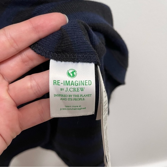 J CREW Striped Long Sleeve Modal & Cotton Midi Dress Size Medium - Picture 11 of 11